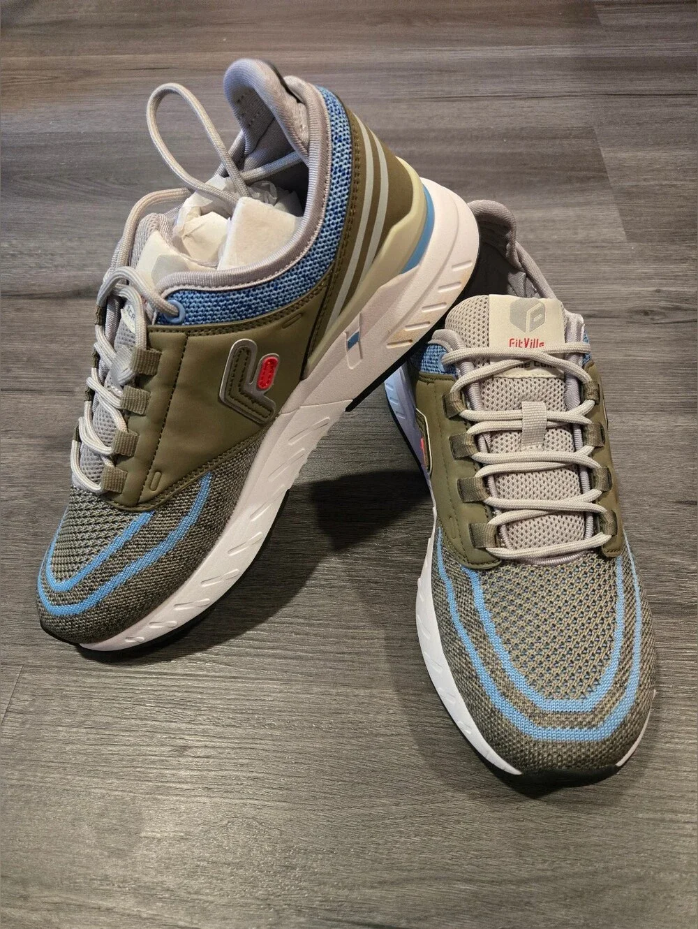 Women’s Olive & Blue Athletic Sneakers